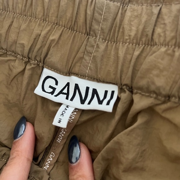 Ganni Nylon Straight Leg Pull On Pants - Picture 3 of 8